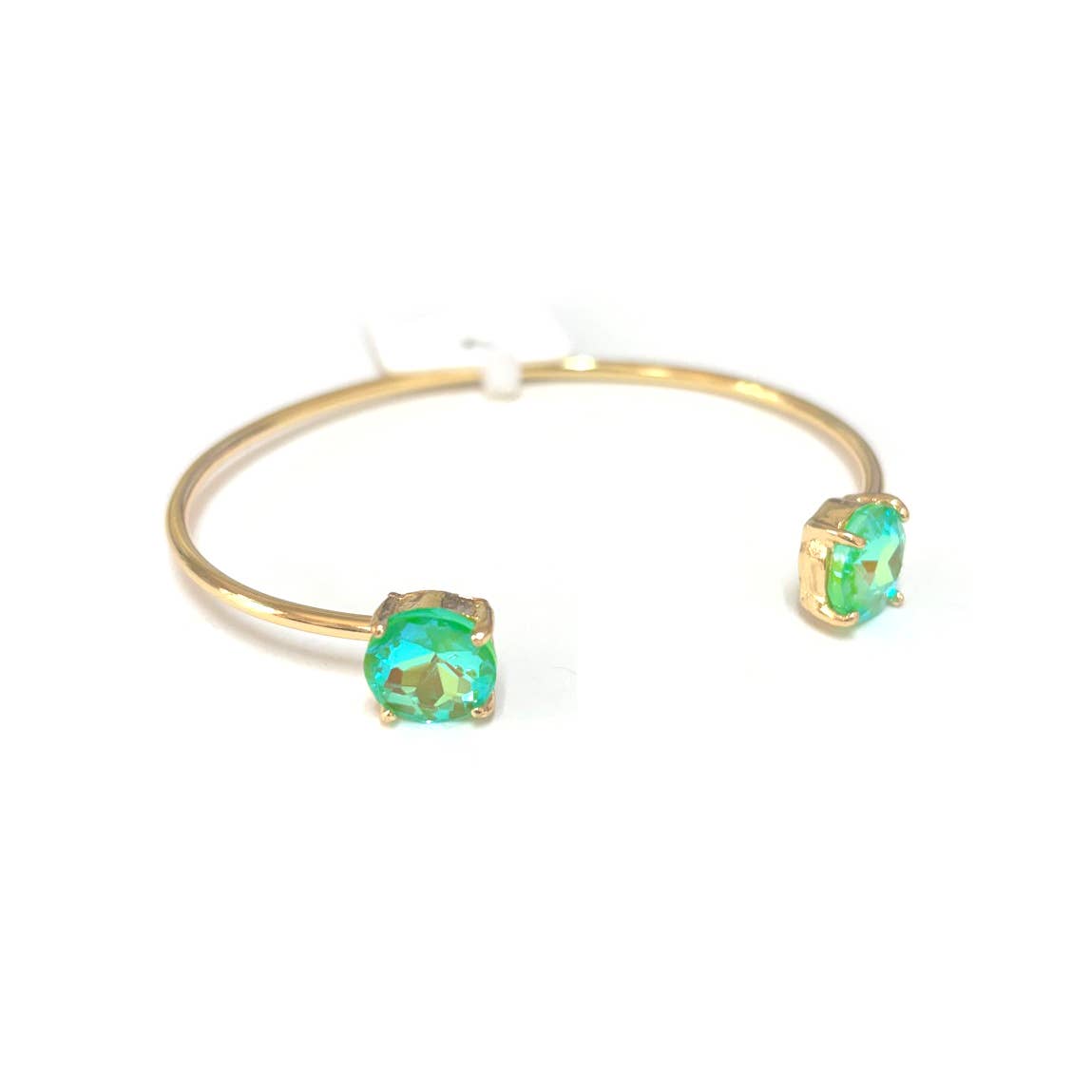 Cuff Wire Bangle for Women and Girls w/ Glass Stone Accent