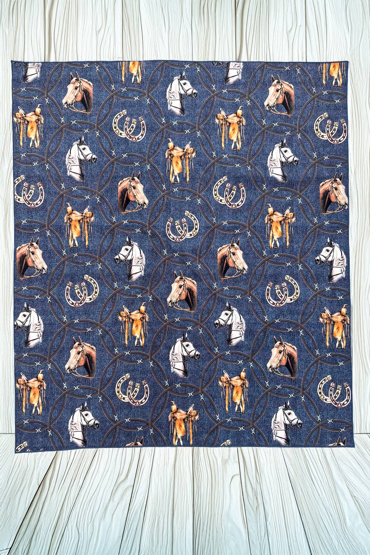 SC-5953-West Lucky Horse Symbol Print Scarf