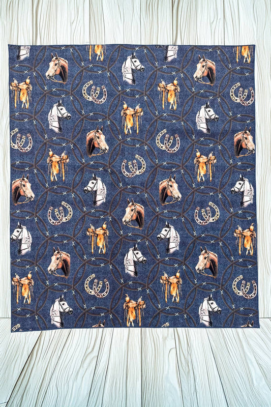 SC-5953-West Lucky Horse Symbol Print Scarf