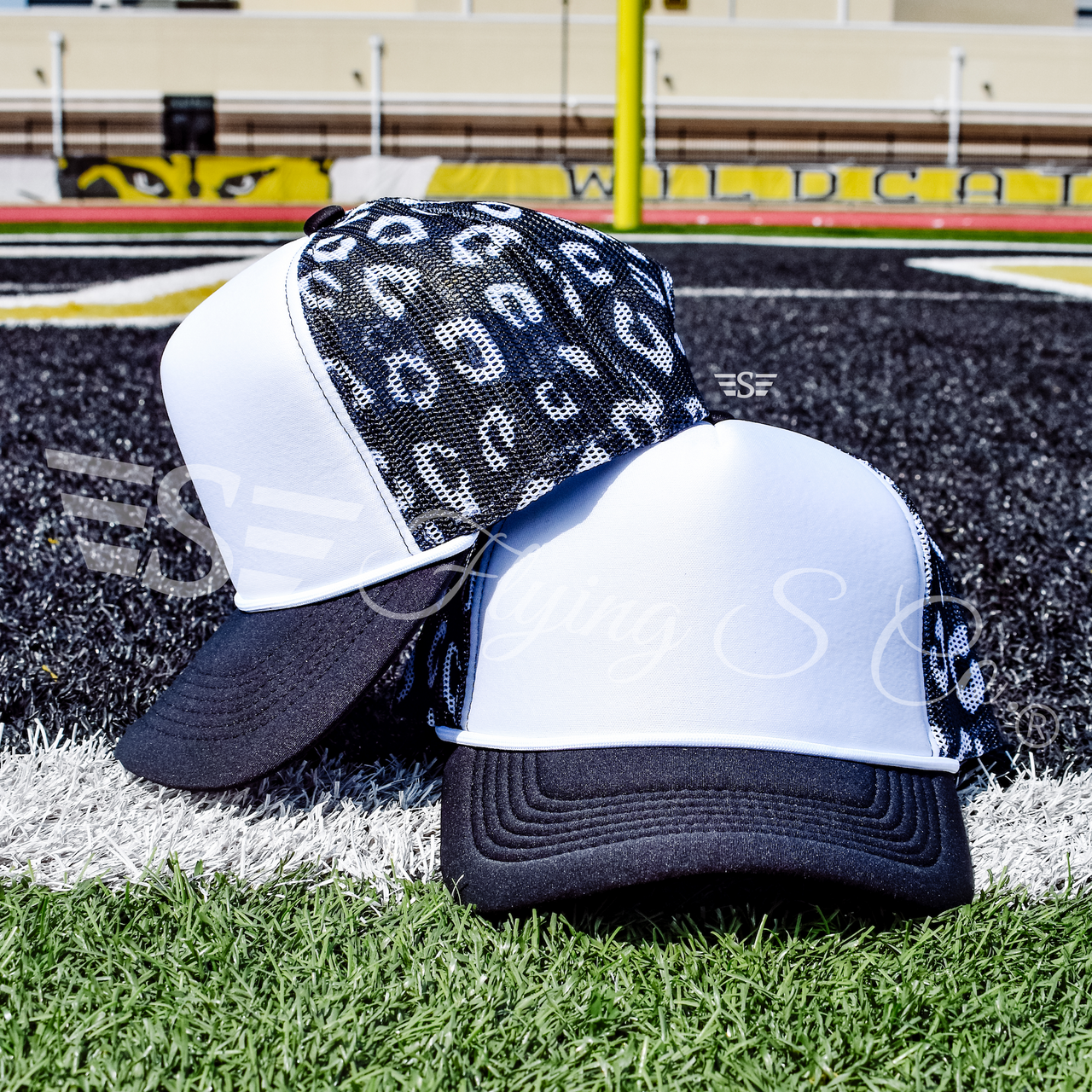 White Front Leopard Magna Pony™ Mesh Foam Trucker Hat