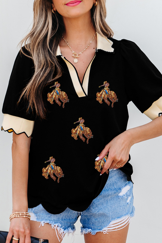 LDC Casual V Neck Shift Western Blouse