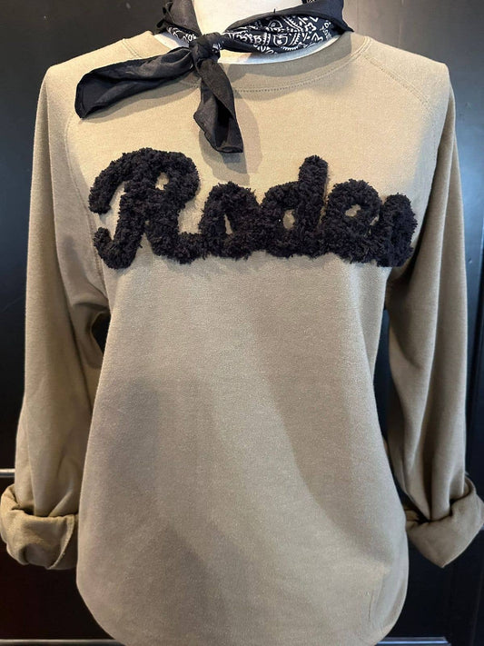 Lexie Rodeo(black) on Sand Sweatshirt / Western