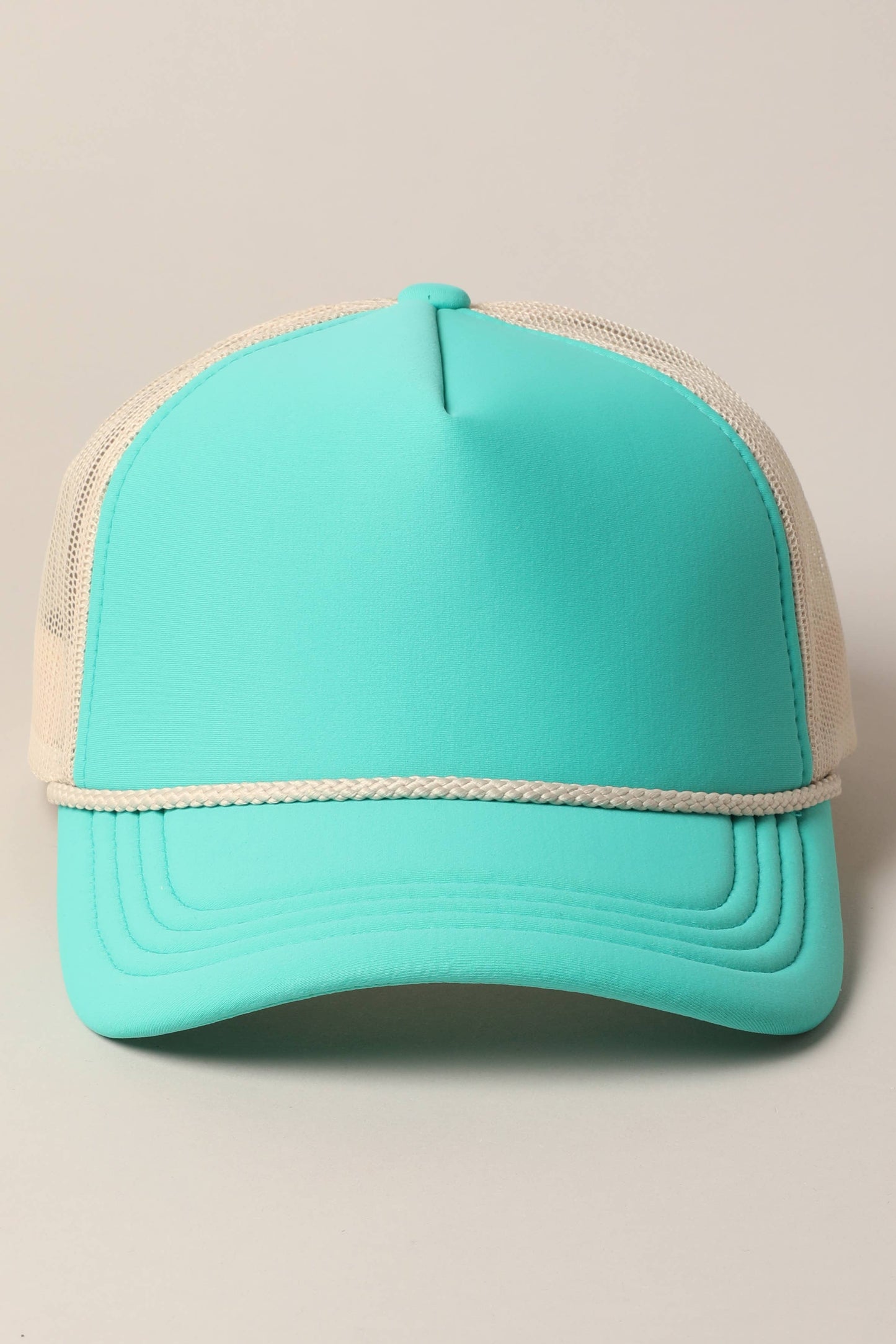 Plain Foam Rope Mesh Back Trucker Hat