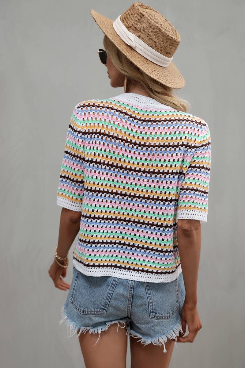 CWTTS0736_Crochet Short Sleeve Pullover Sweater