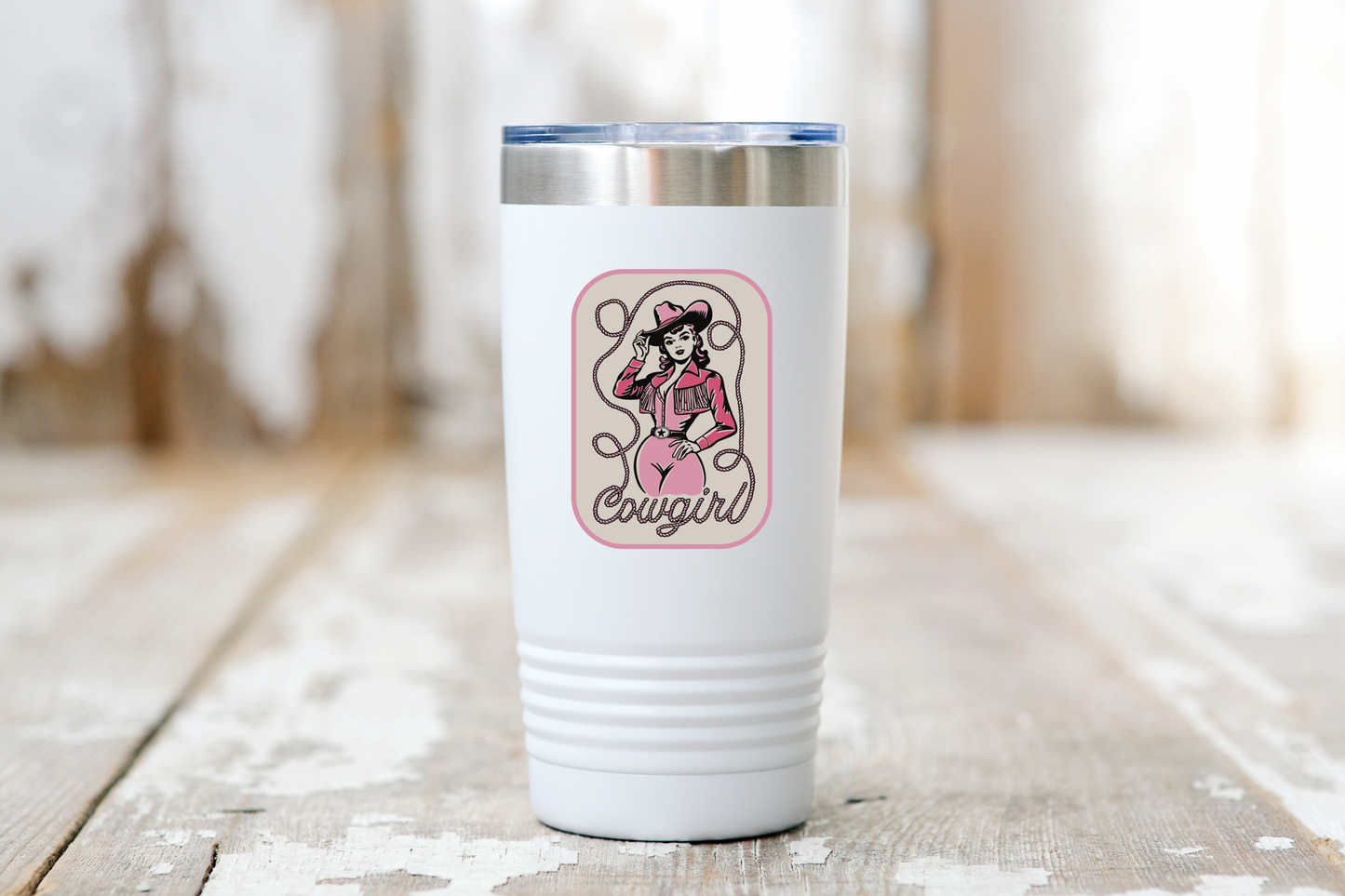 Cowgirl Sticker - west, girl, pink, coquette, western