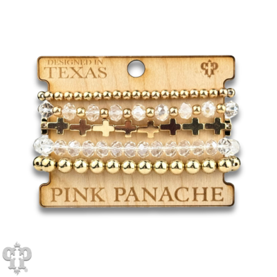 Cross bead bracelet stack