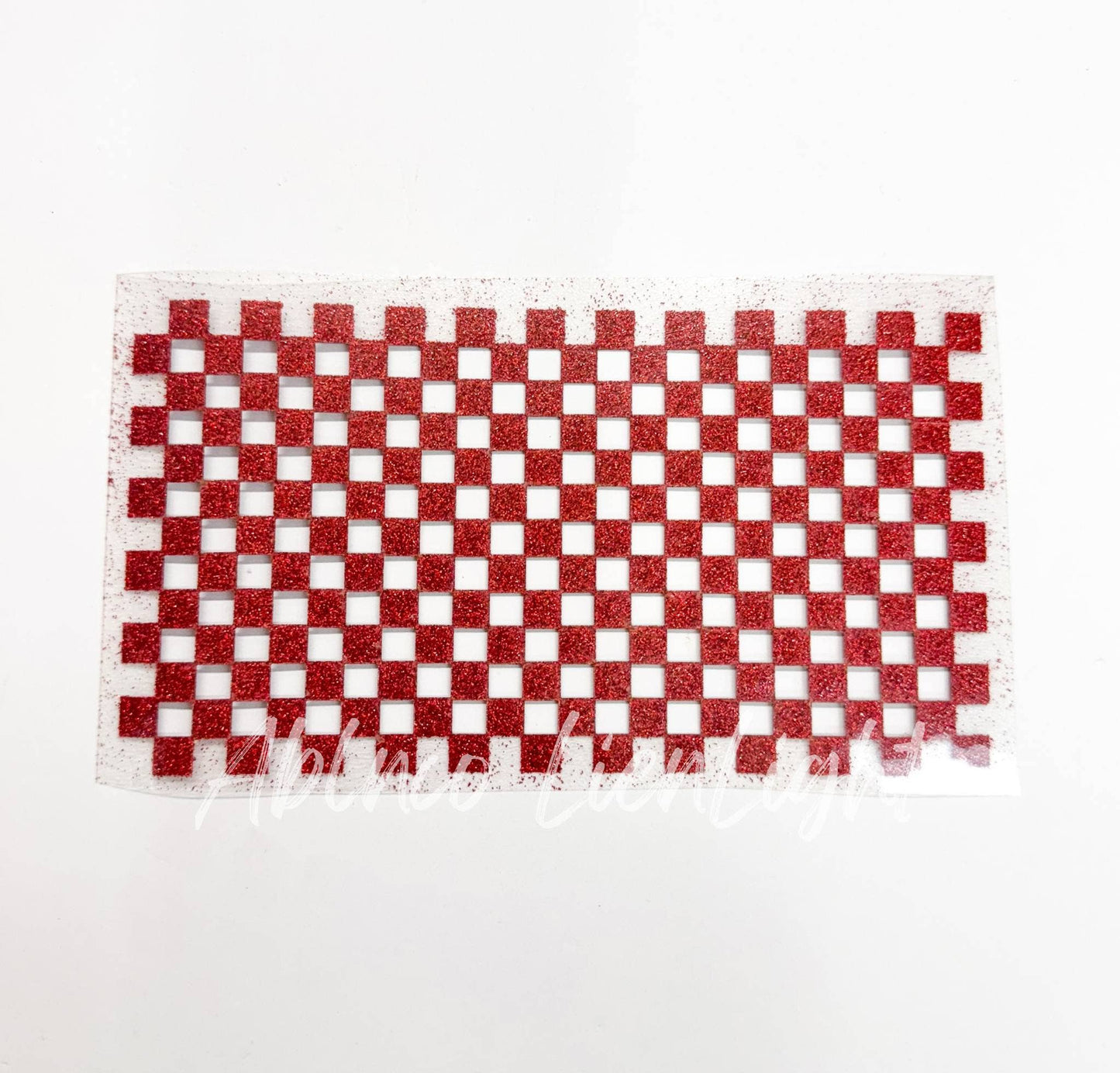 Checkered HTV Glitter Trucker Hat Background Transfer