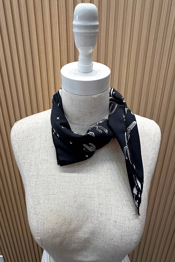 SC-5816-Western Cowboy Rodeo All Over  Print Scarf