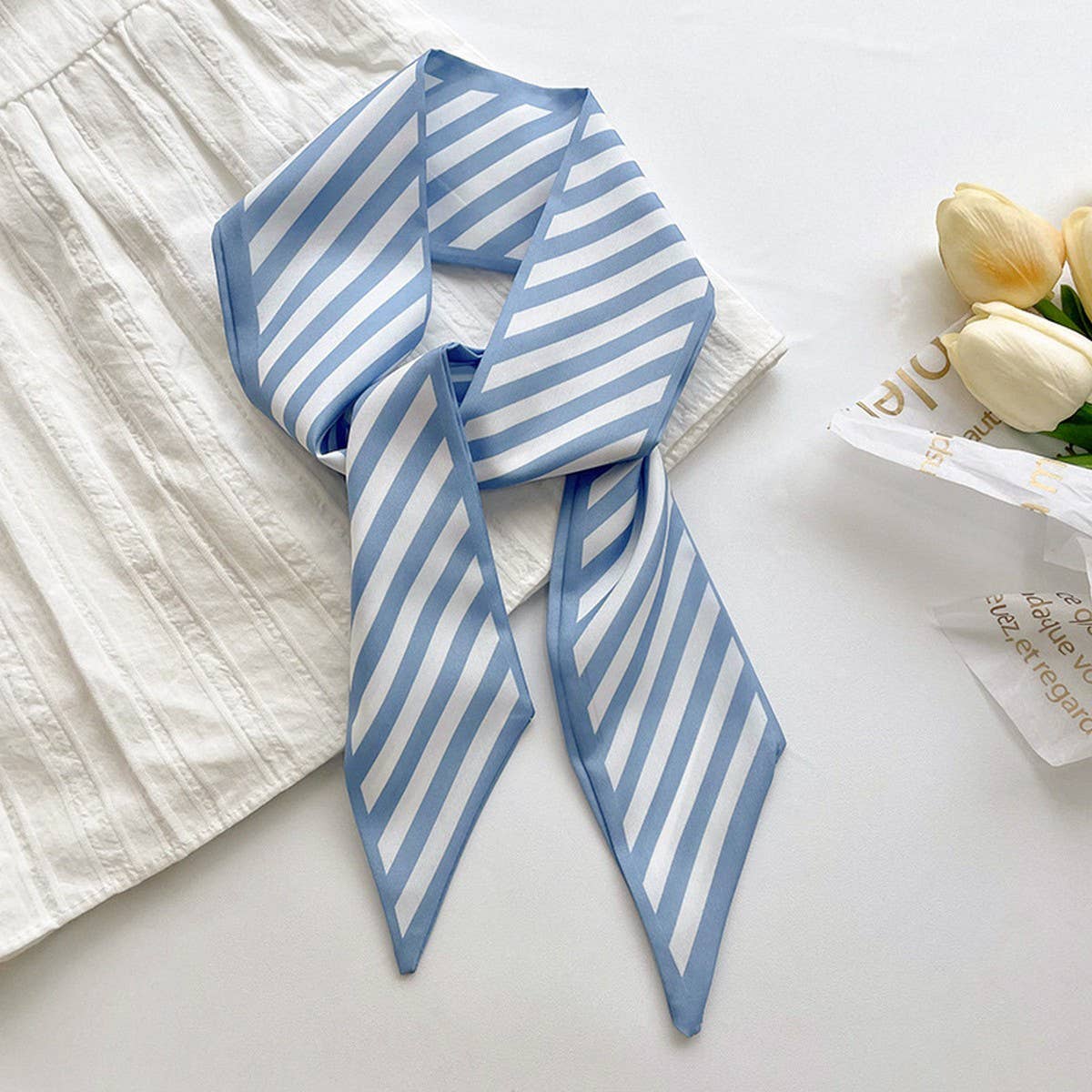 FRESH STRIPED LONG TIED SCARF_CWASC0705