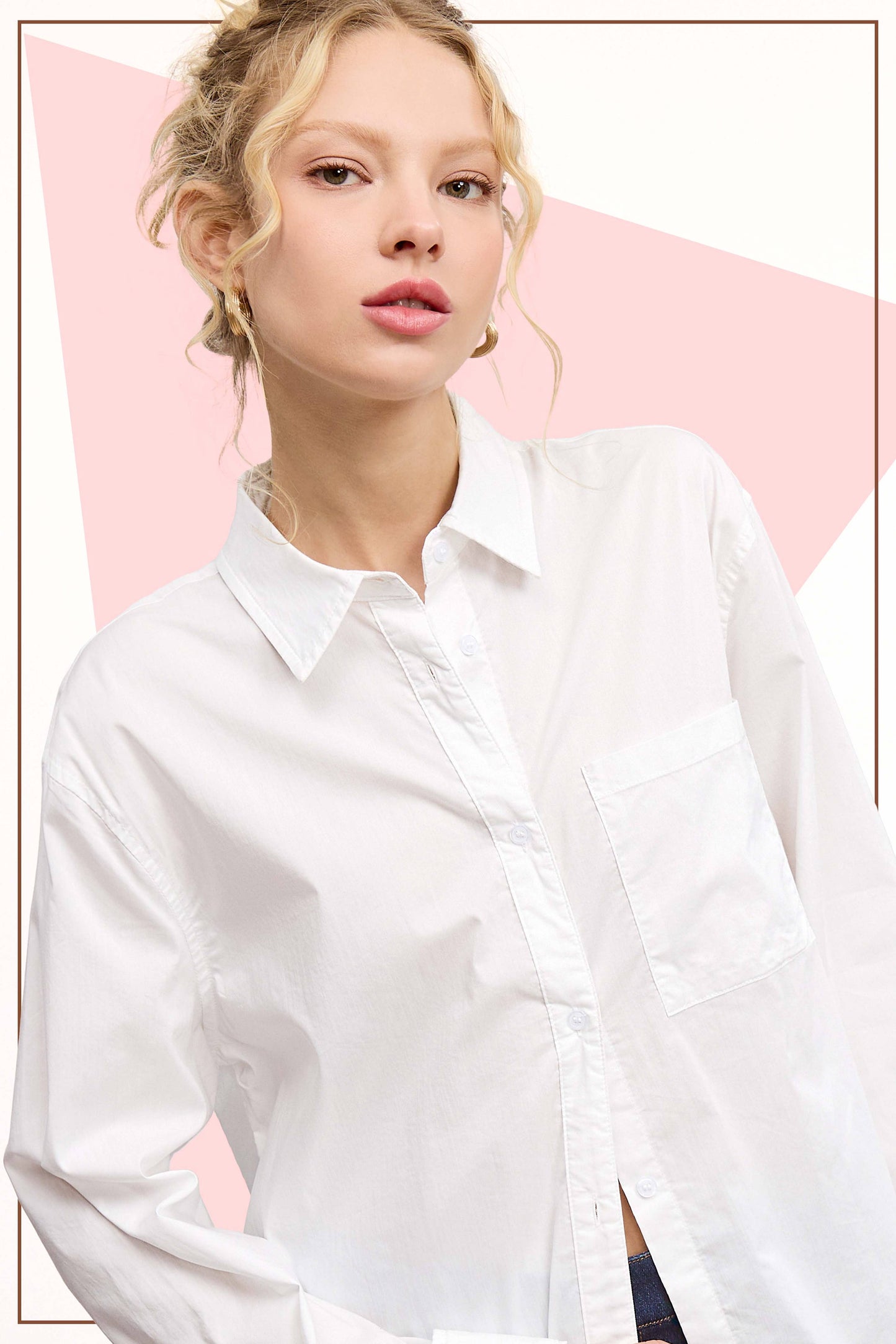 SRT7809-Classic Collared Button Down Poplin Shirts