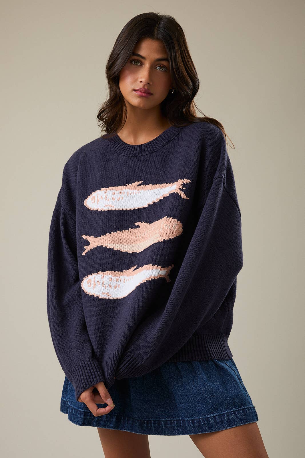 ROUND NECK 3 SARDINES SWEATER TOP