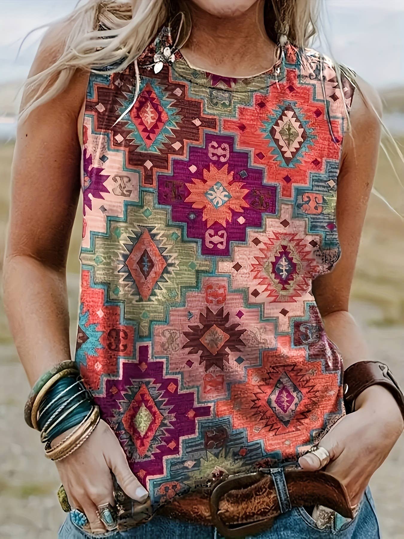 Cowboy Rodeo Western Graphic Tank Top