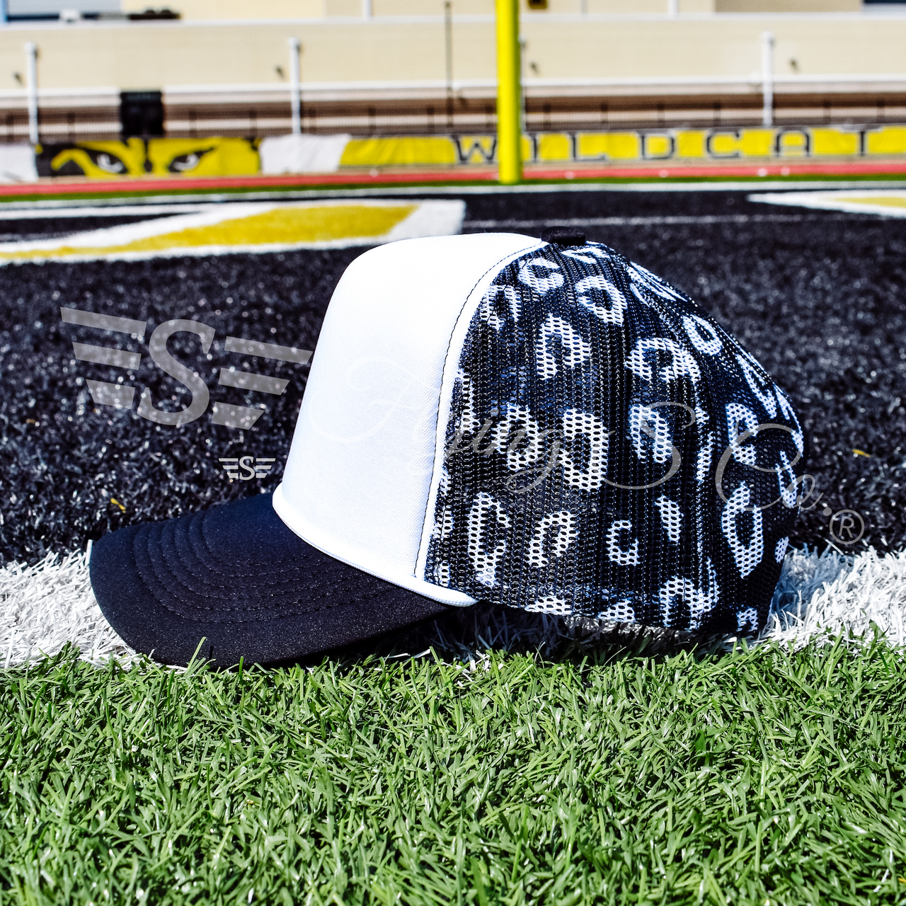 White Front Leopard Magna Pony™ Mesh Foam Trucker Hat