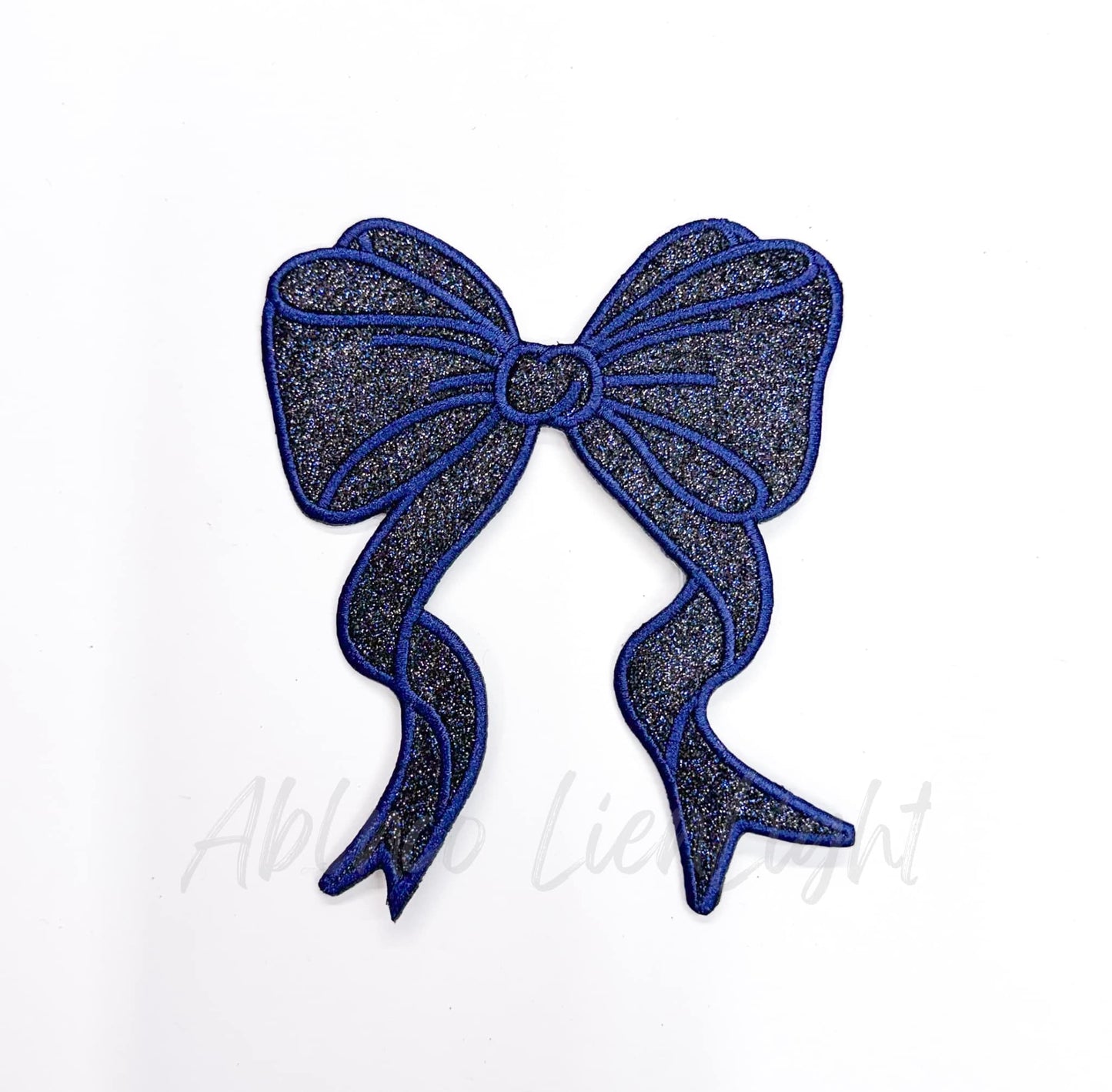Side Bows Glitter Embroidery Patch - Single
