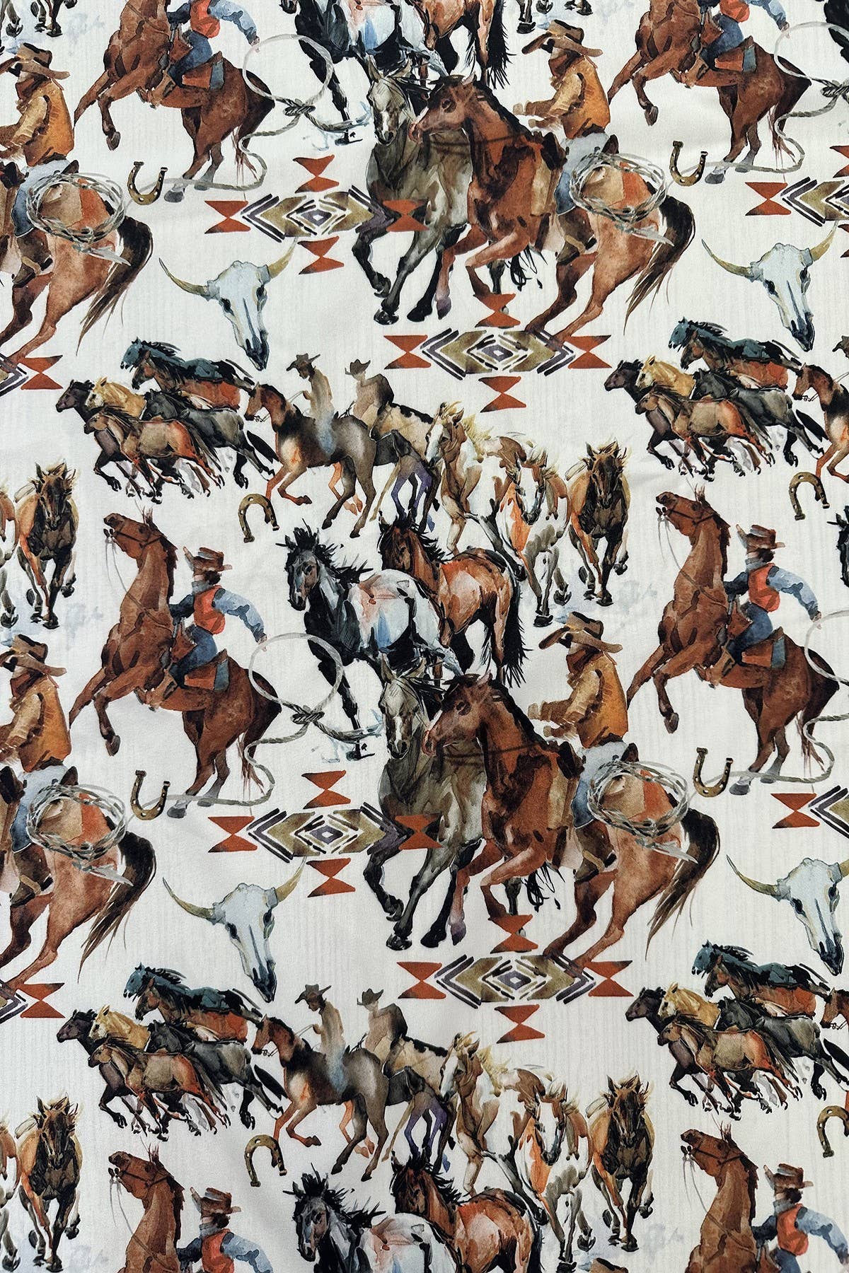 SC-5992-Classic Western Gathering Horse Print Scarf