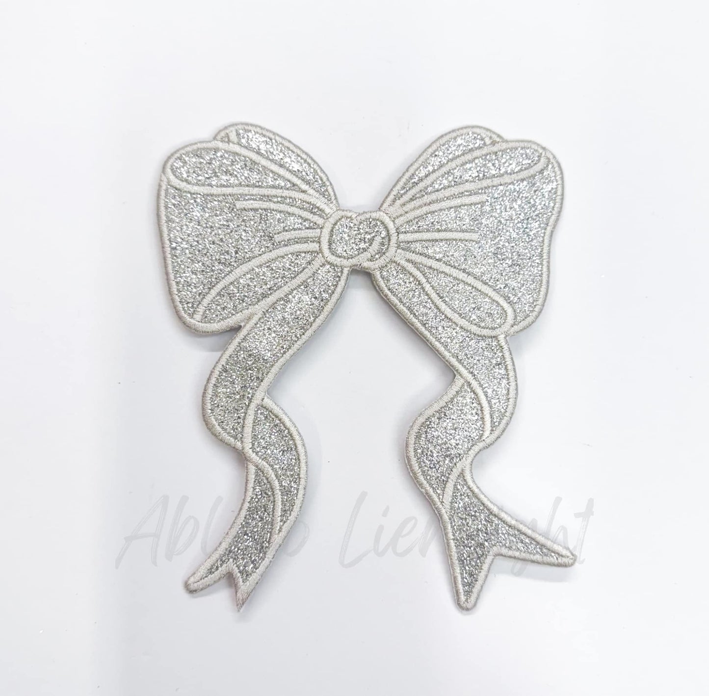 Side Bows Glitter Embroidery Patch - Single