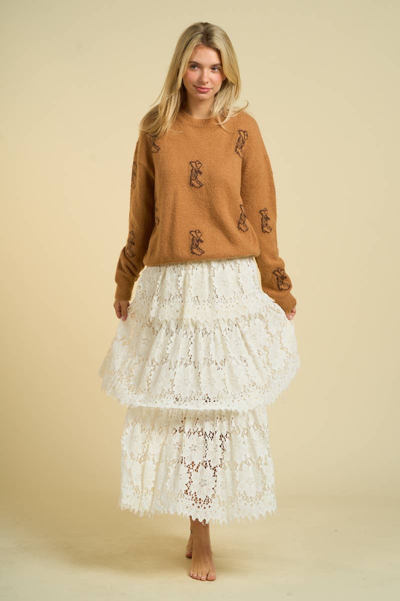 C8018 - WESTERN BOOTS PATTERN SWEATER