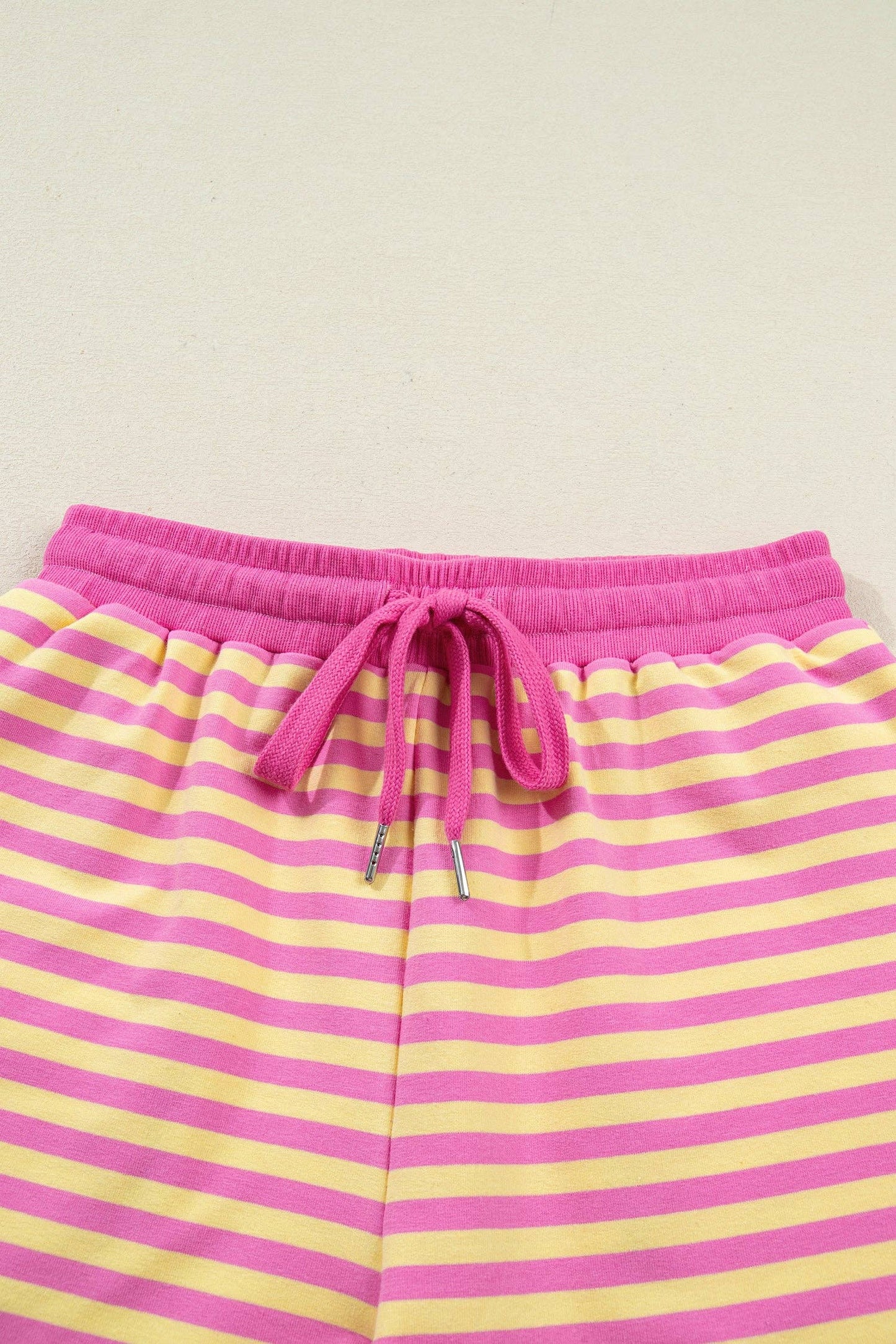 Rose Stripe Stripe Terry Tee and Shorts Set