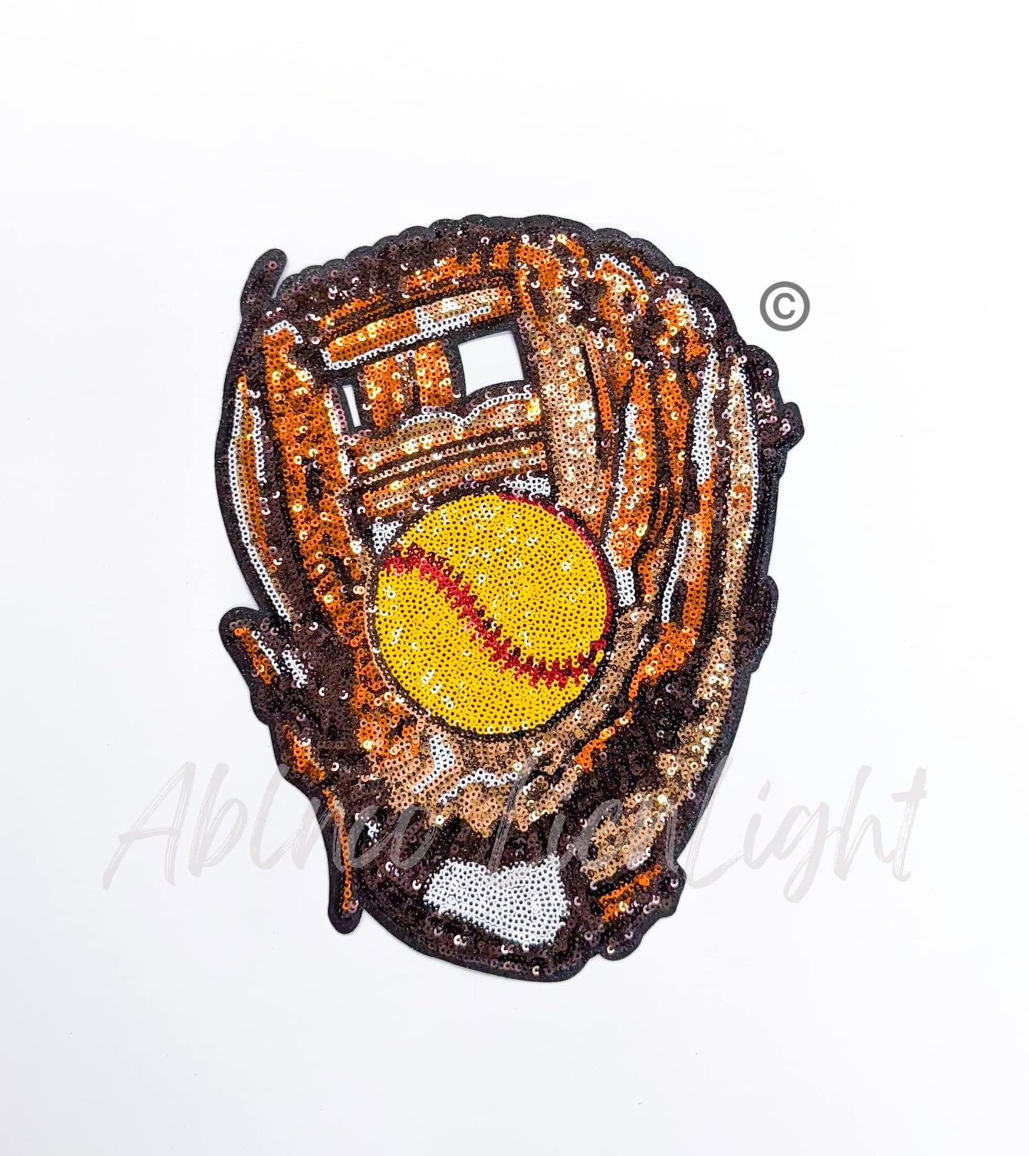 Softball Glove Mit Game Day Sequin Patch - Large