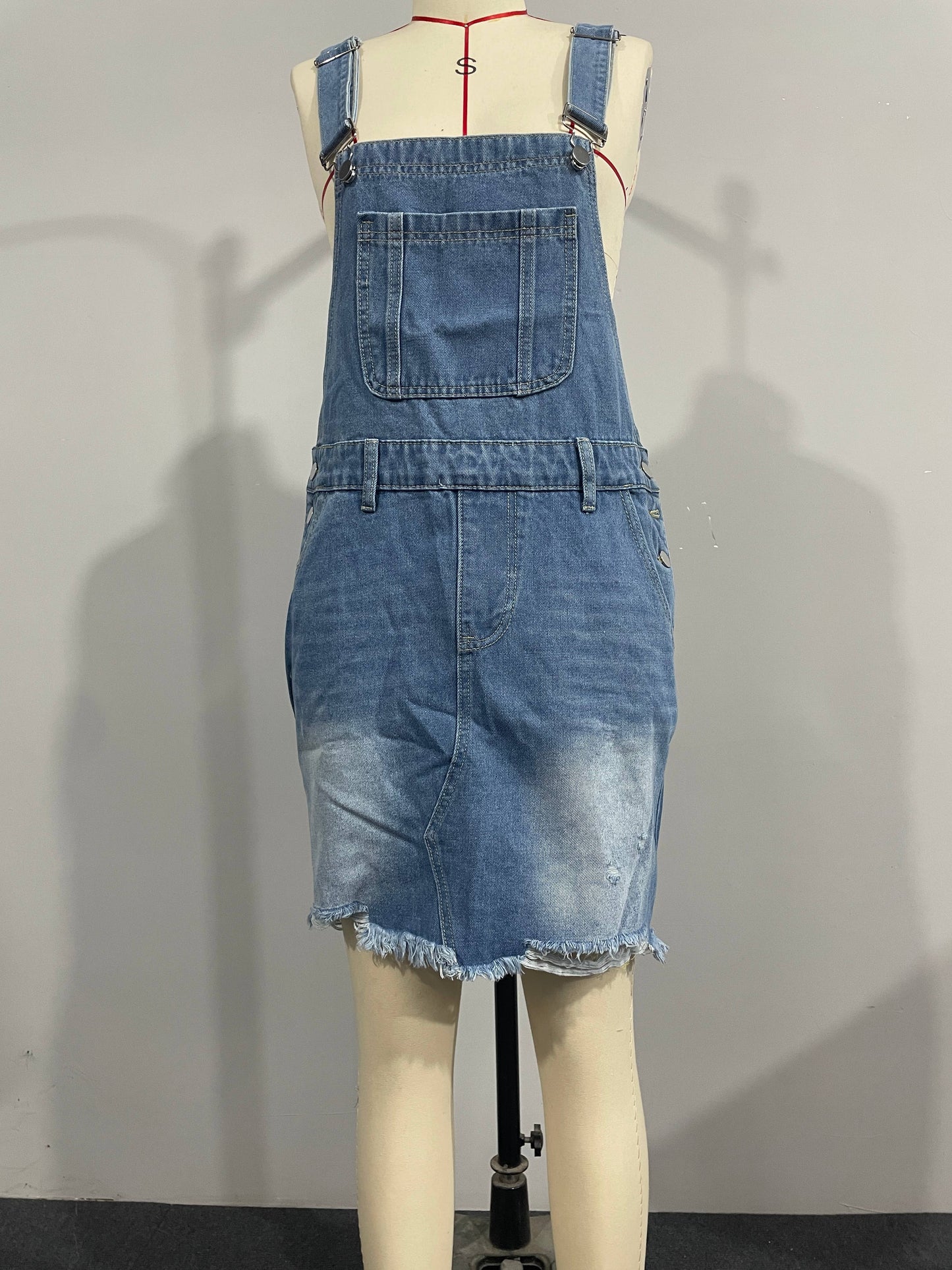 Stylish Versatile Denim Overall Skirt