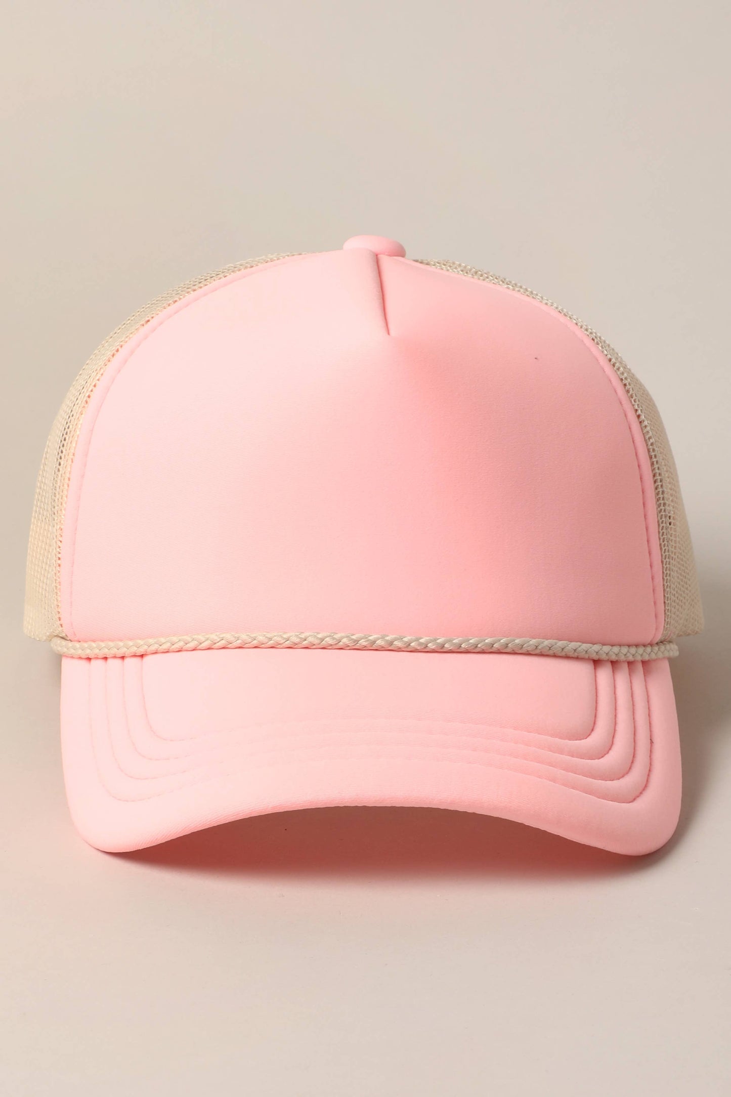 Plain Foam Rope Mesh Back Trucker Hat