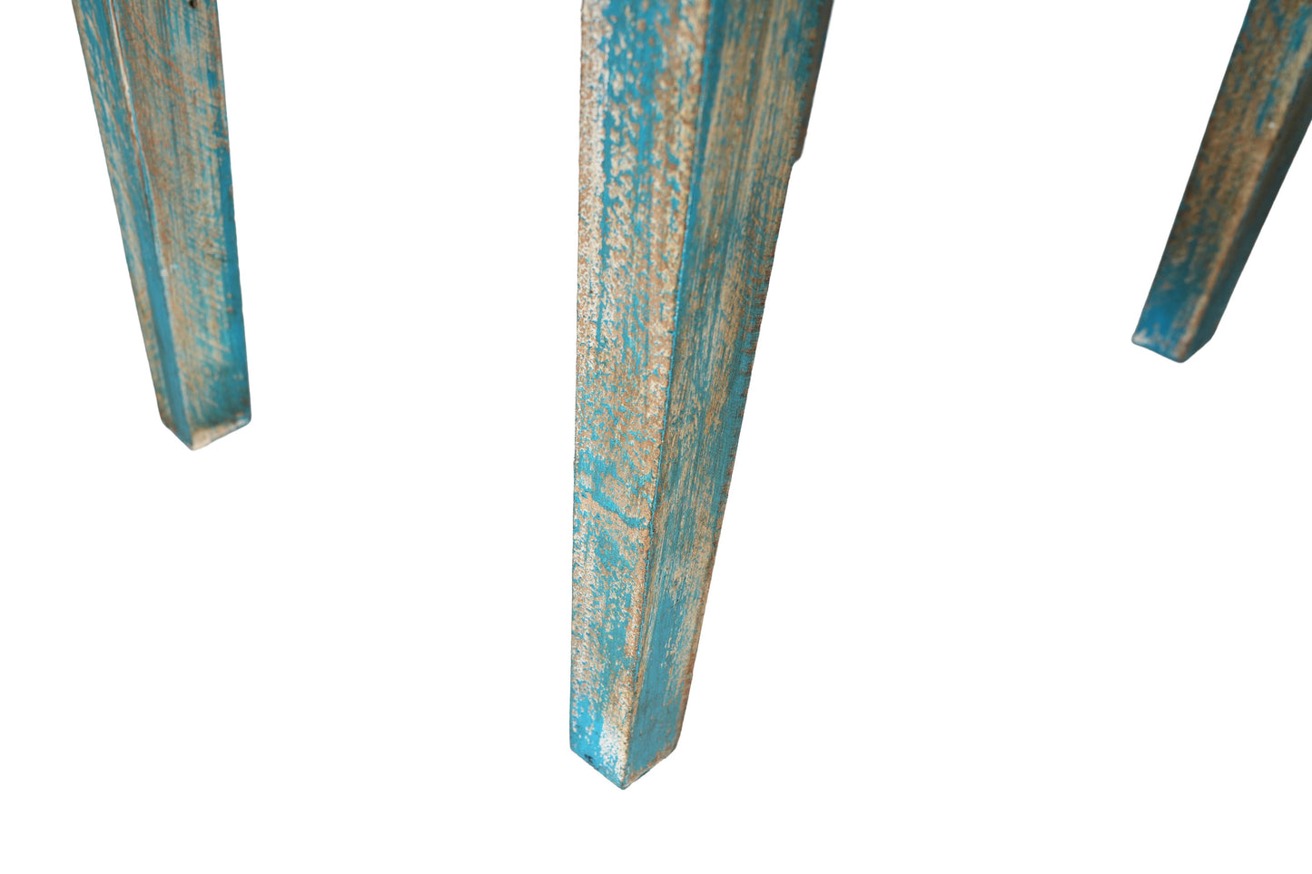 Tobin Farmhouse Display Table-Wood-18x12x18-Turquoise