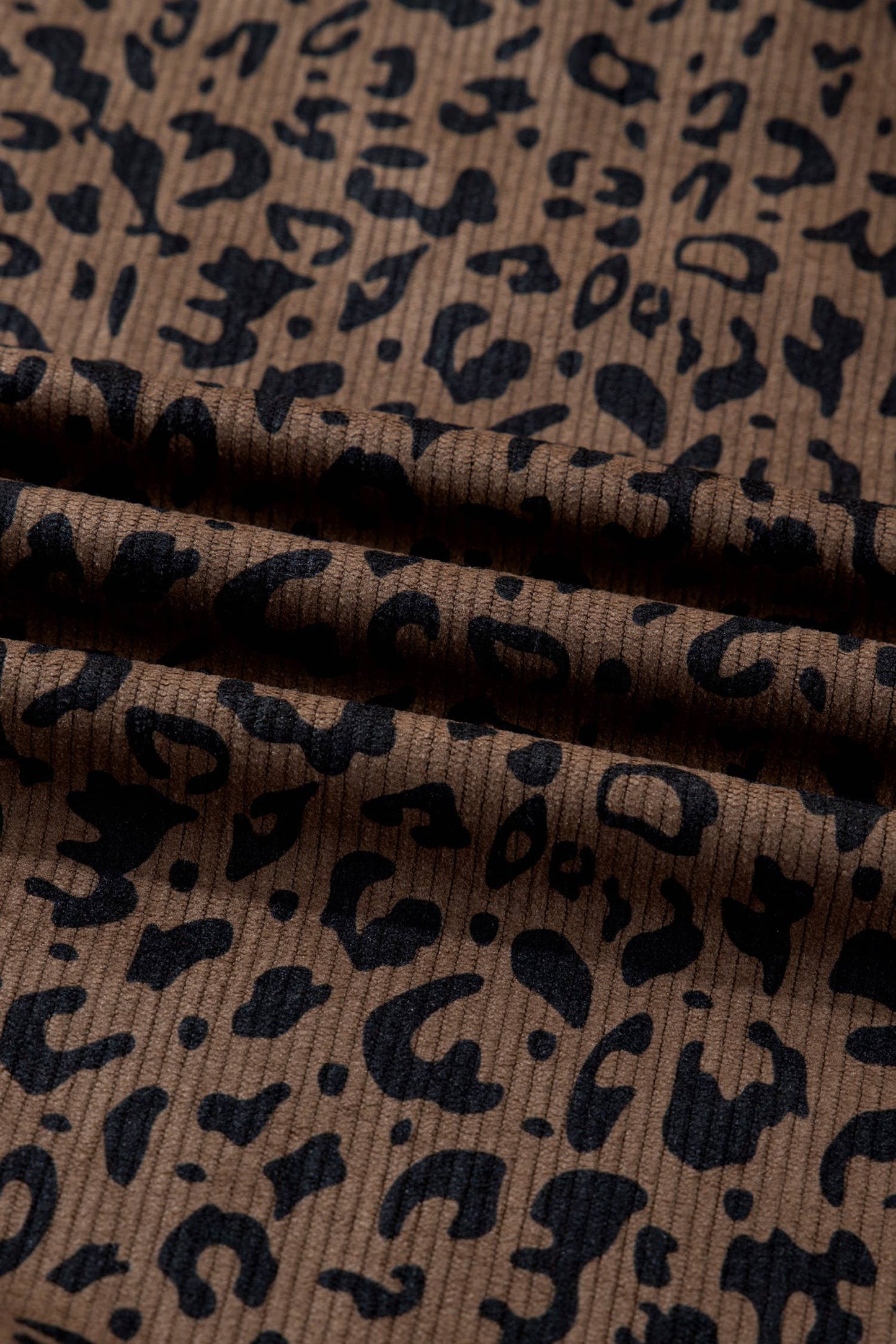 Western apparel Leopard Quarter Zip Corduroy Sweatshirt