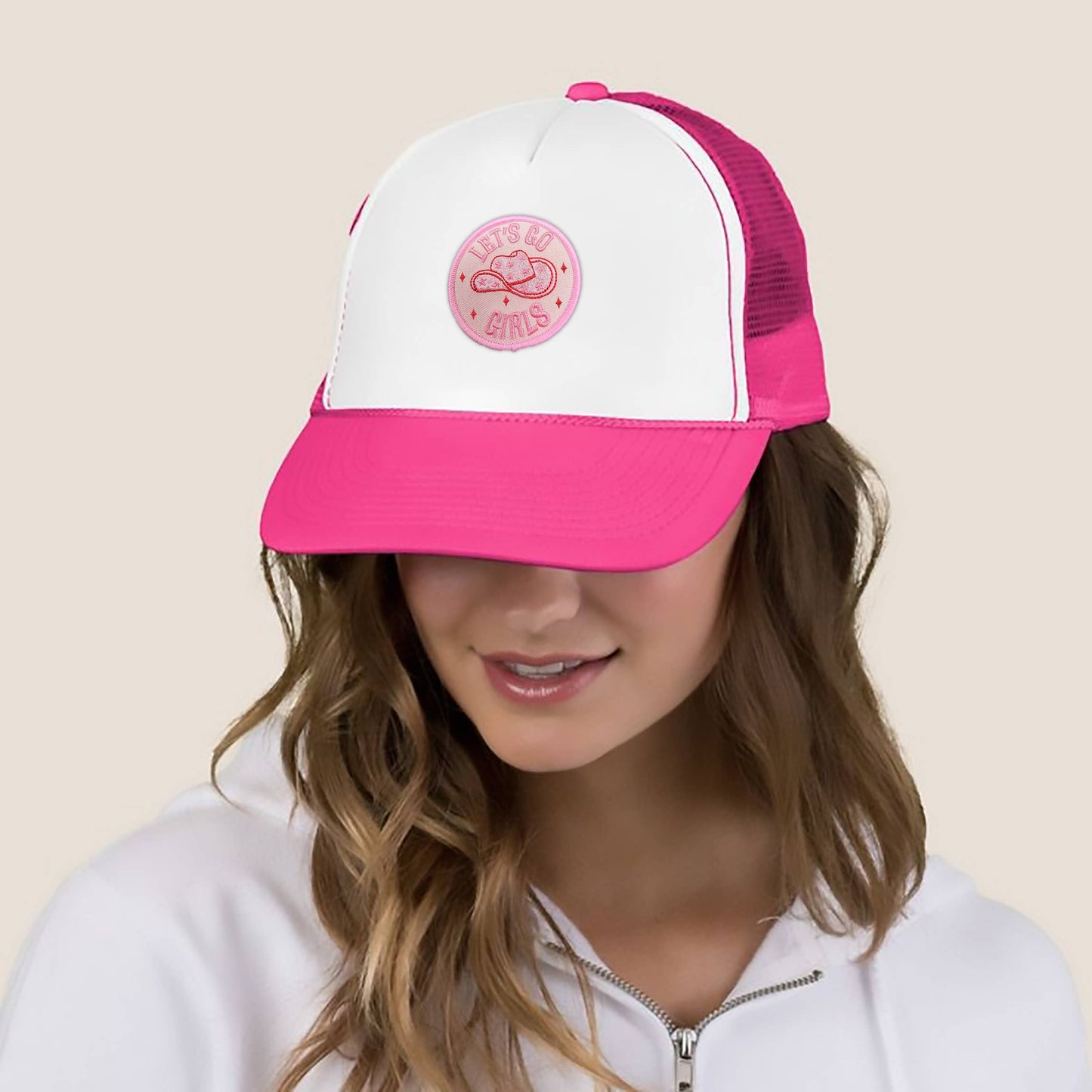 Let's go girls embroidered patches for trucker hat!